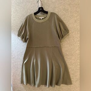 Francesca Olive-Taupe Casual Cotton Dress